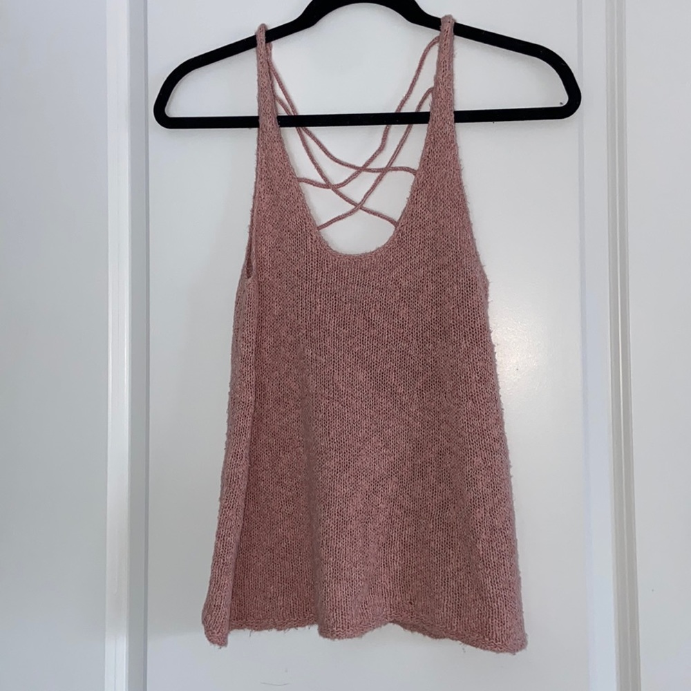 Sweater cross back tank top!